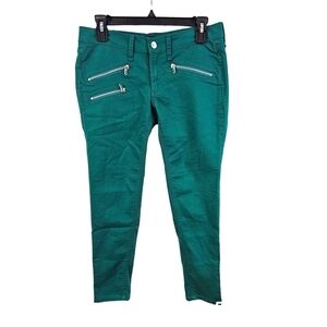 Mango Size 6 Green Casual Pants Ankle Length